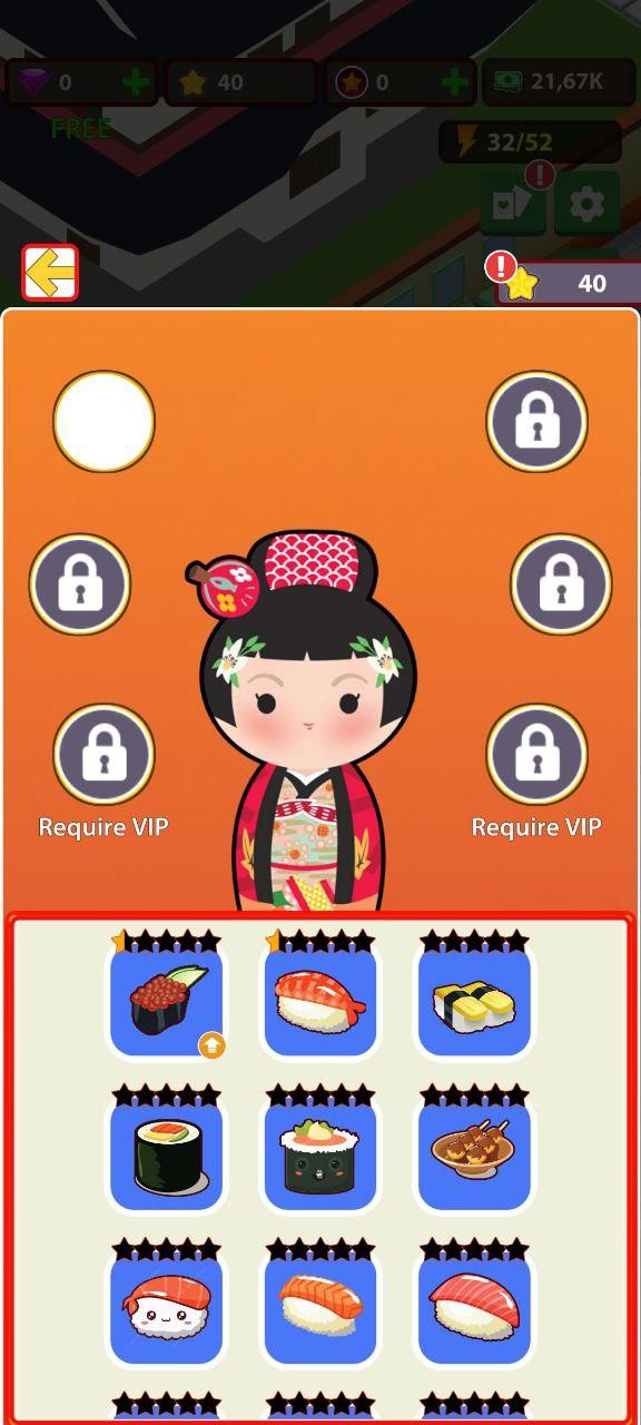 Dream Sushi Tycoon - Idle Game Game Screenshot