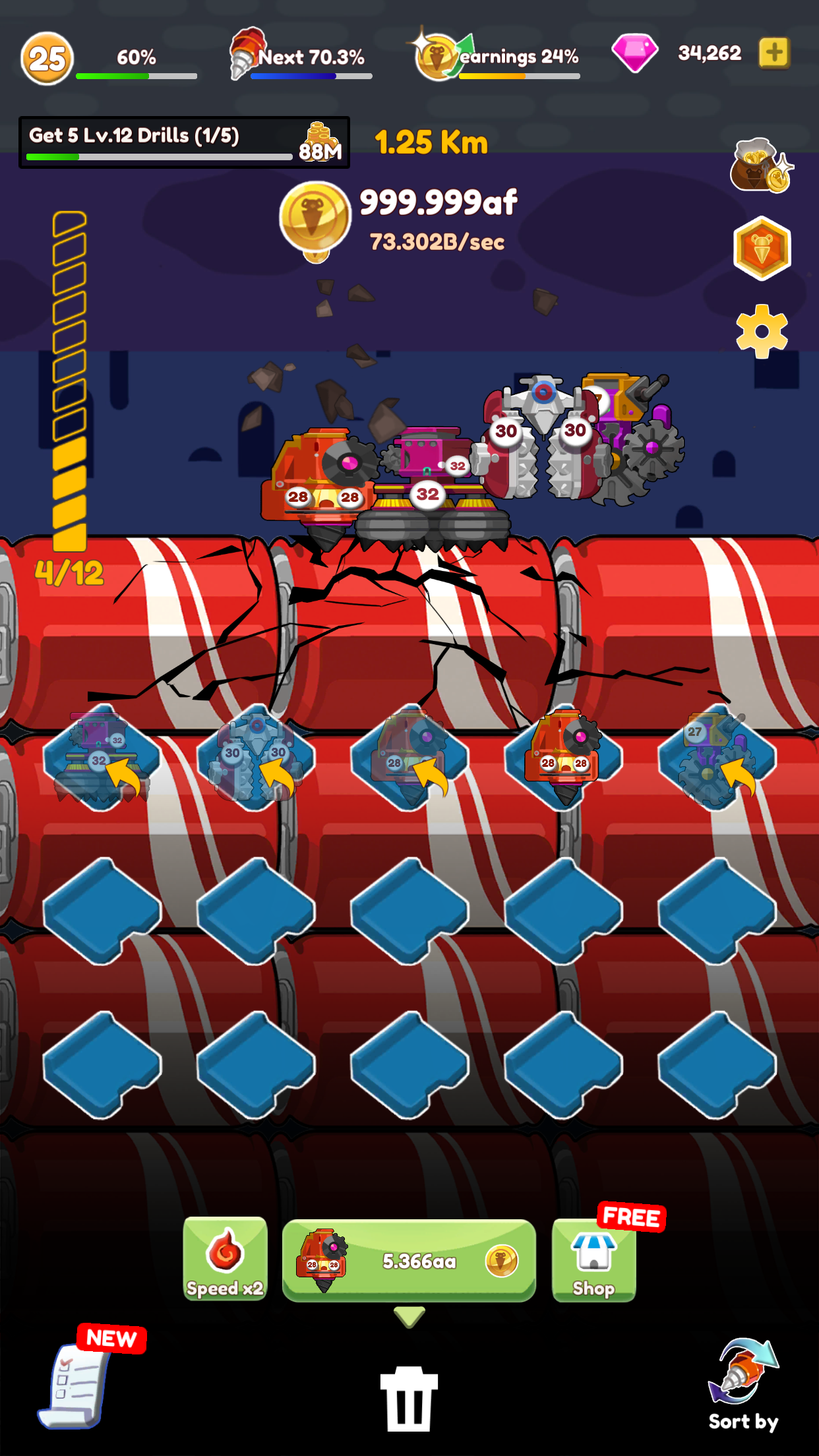 Cuplikan Layar Game Merge Drills (Idle and Merge Game)