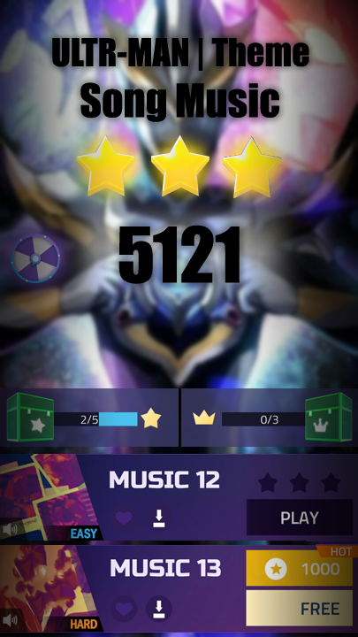 Screenshot of ultraman zero Piano Tiles