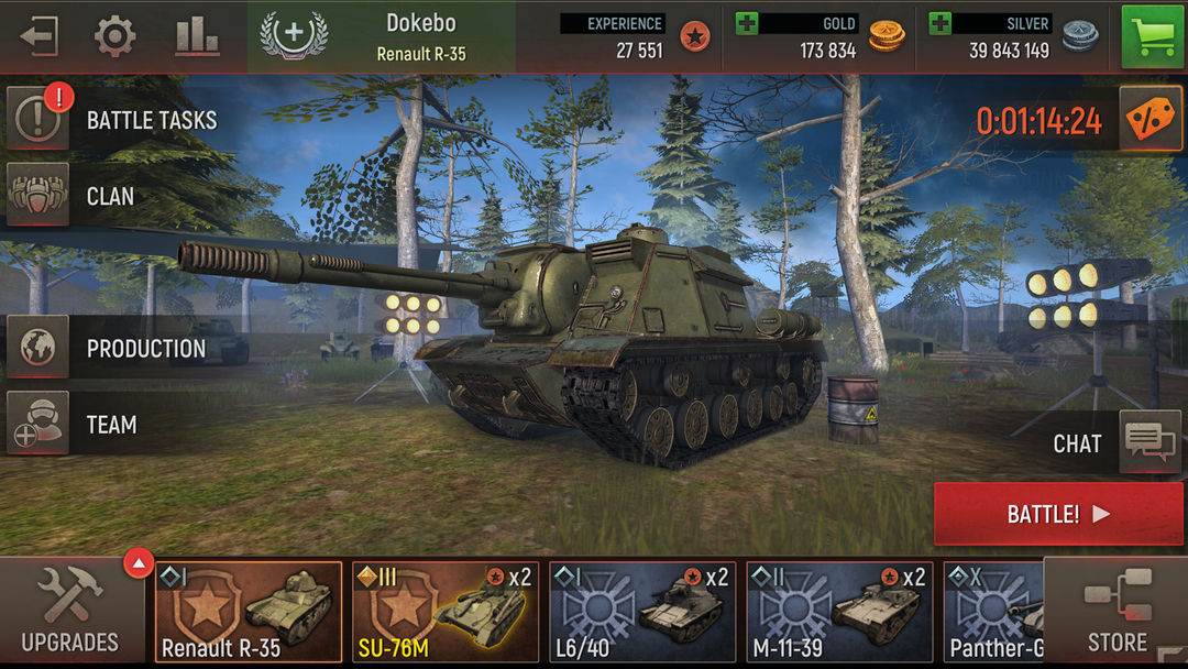 Screenshot of Battle Tanks: WW2 World of War