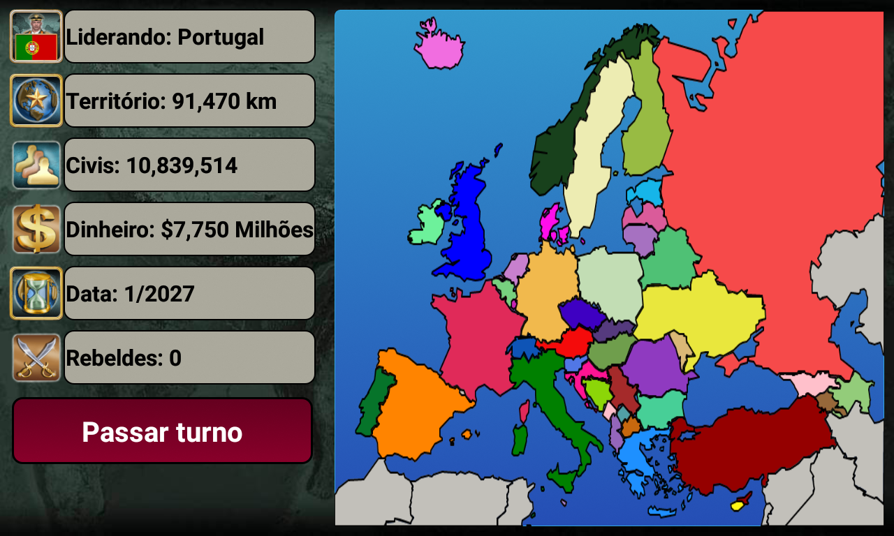 Captura de Tela do Jogo Império Europa