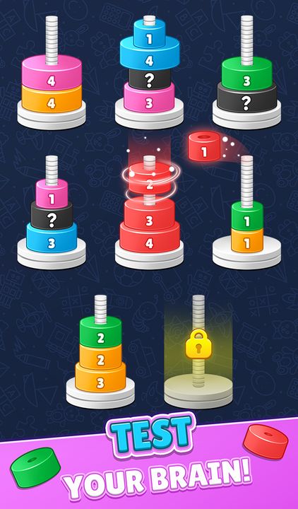 Hanoi Tower - Color Sort 3d Game Screenshot
