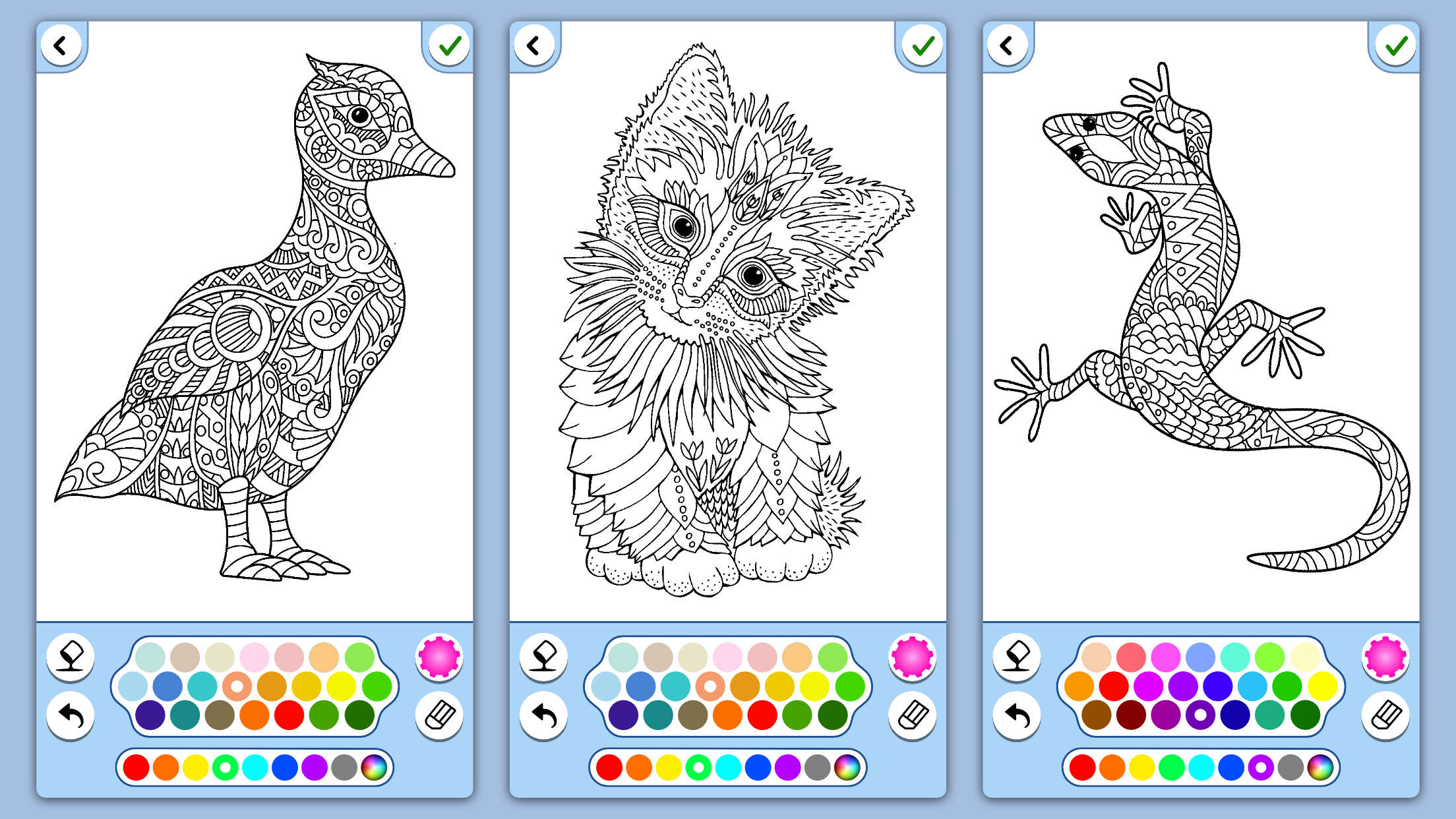 색칠하기 책 동물 만다라 게임 스크린샷