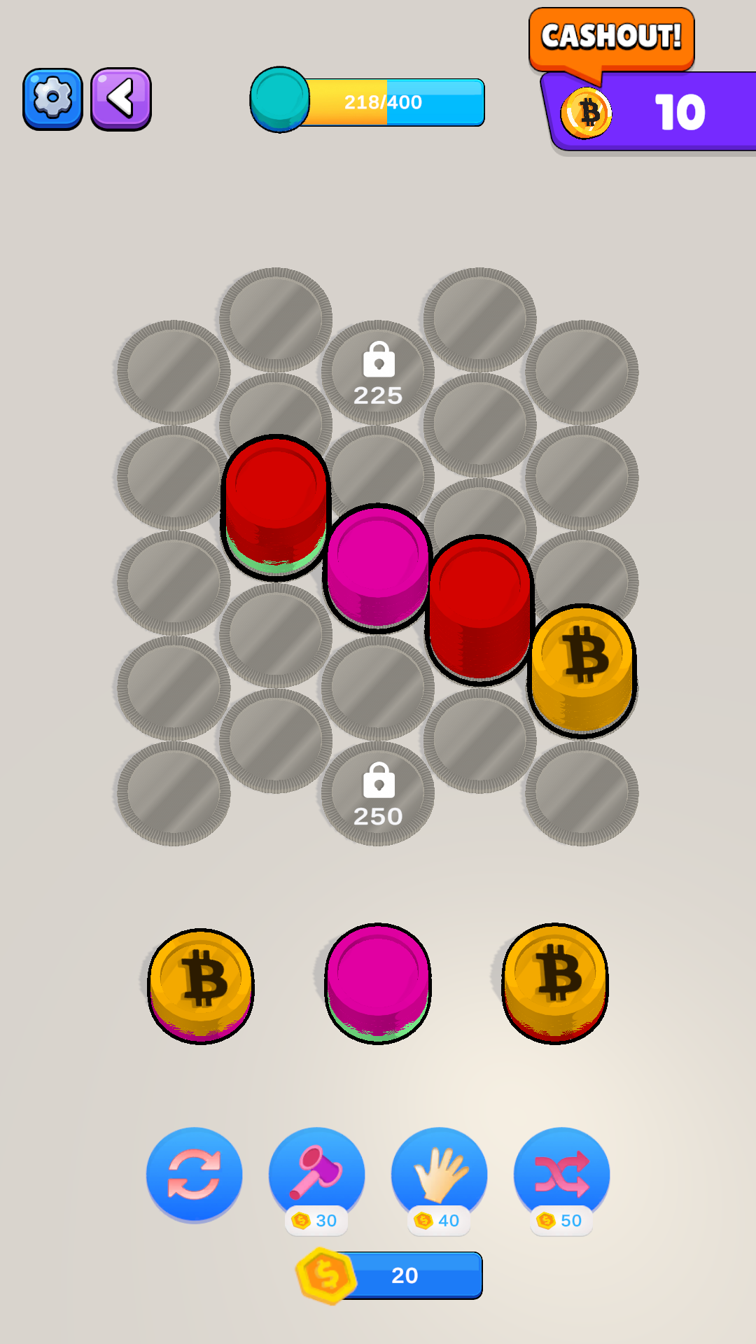 Bitcoin Sort Game Screenshot