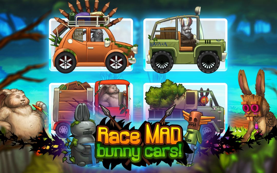 Angry Bunny Race: Jungle Road 게임 스크린 샷
