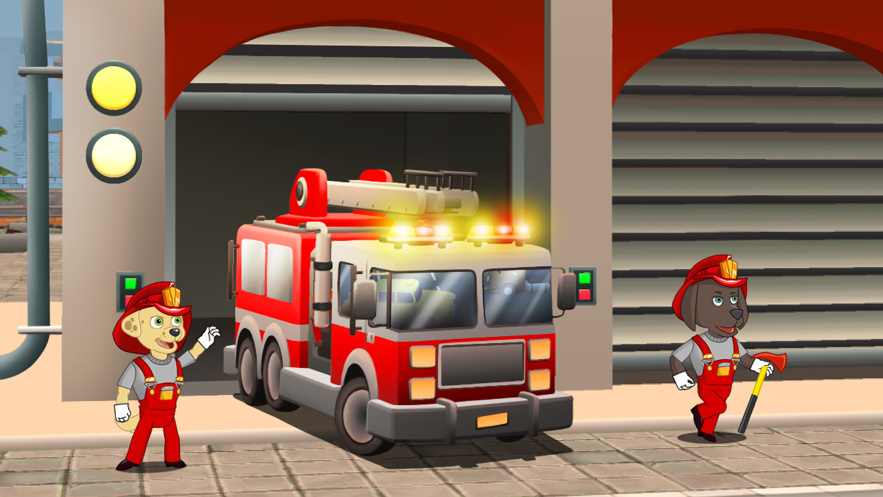 Kids racing. Puppy patrol Game Screenshot