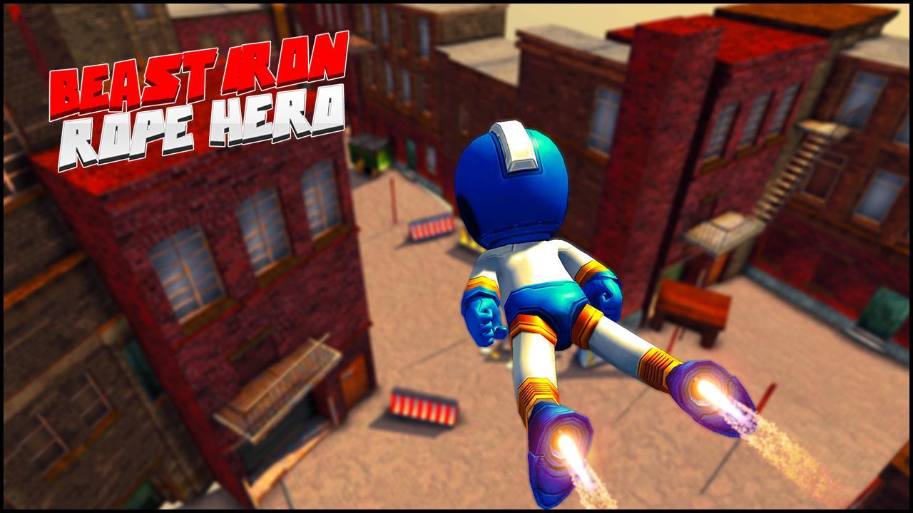 Screenshot 1 of Beast Iron Rope Hero - Monstruo Stickman Hero Games 1.0.1