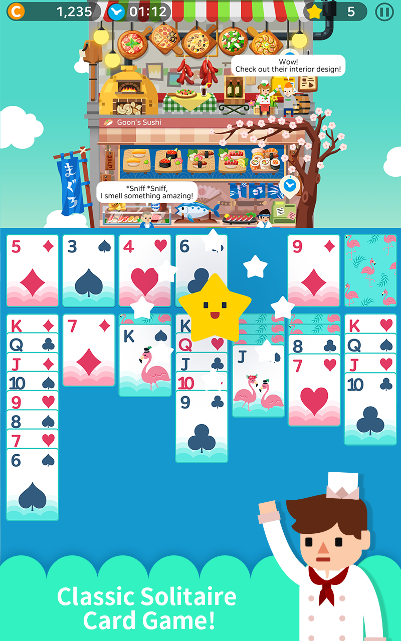 Solitaire Cooking Tower Game Screenshot