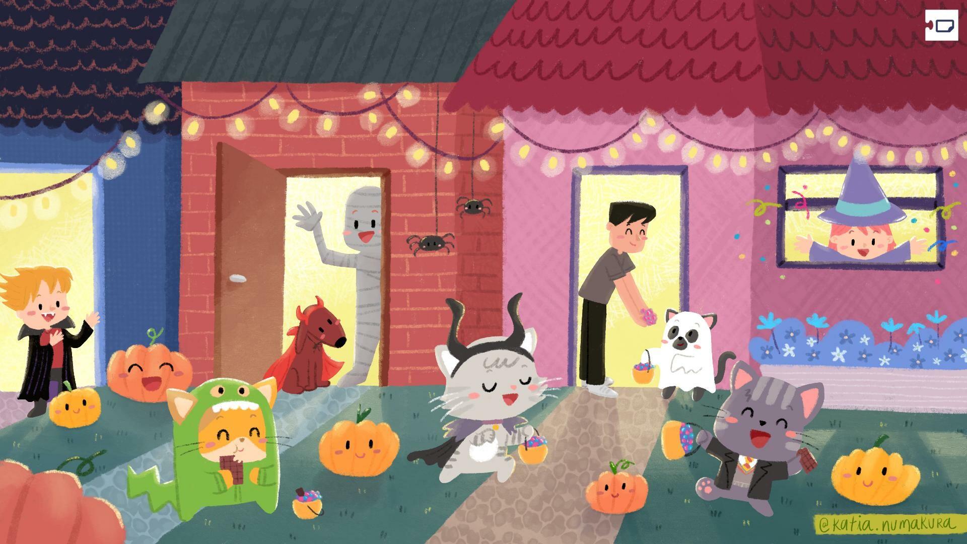 Screenshot of Buddy and Friends on Halloween