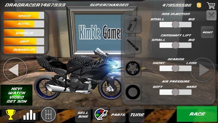 Screenshot of Drag Bikes - Motorbike edition