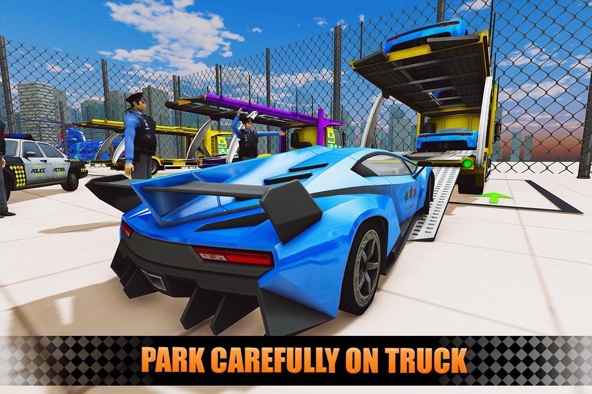 US Police City Car Transport Truck 3Dのキャプチャ