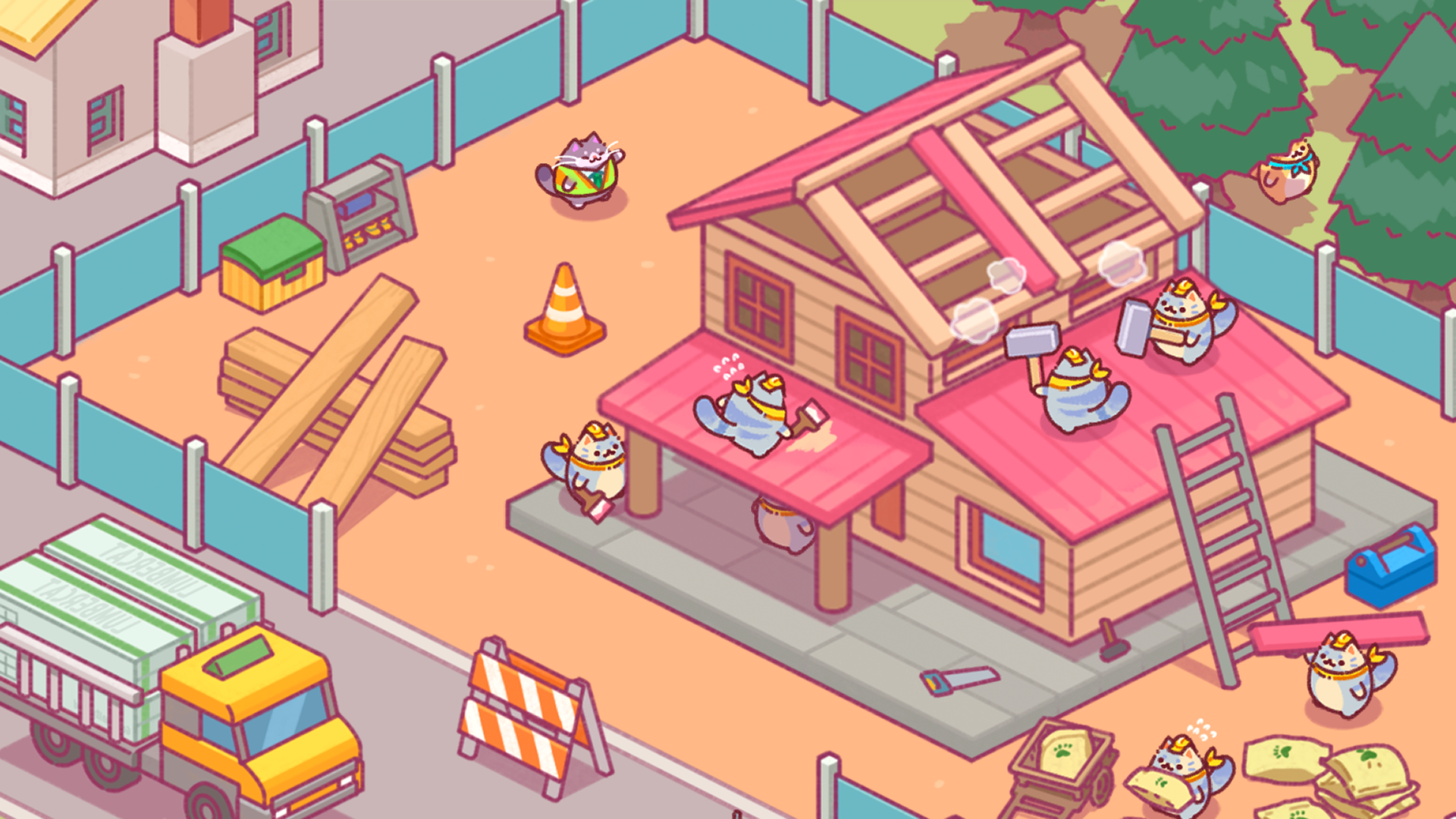 Lumbercat: Cute Idle Tycoon Game Screenshot