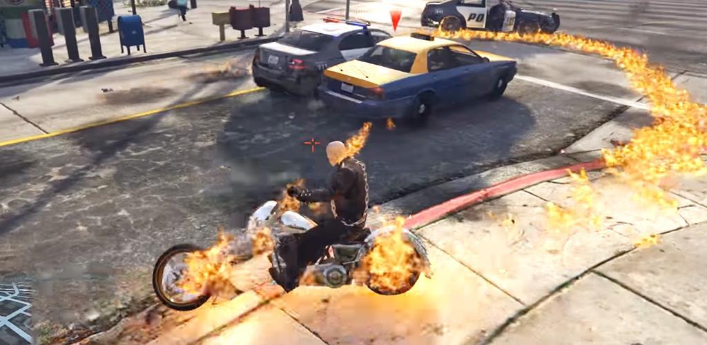 Banner of Game Ghost Rider 3D: Death Bike Riding Stunt Race 