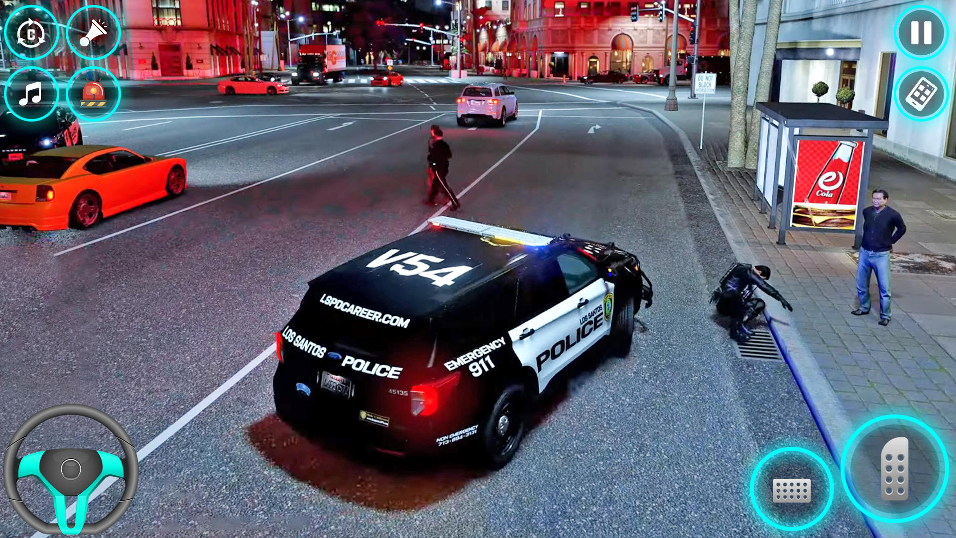 Captura de Tela do Jogo US Police Car Chase Game 2024