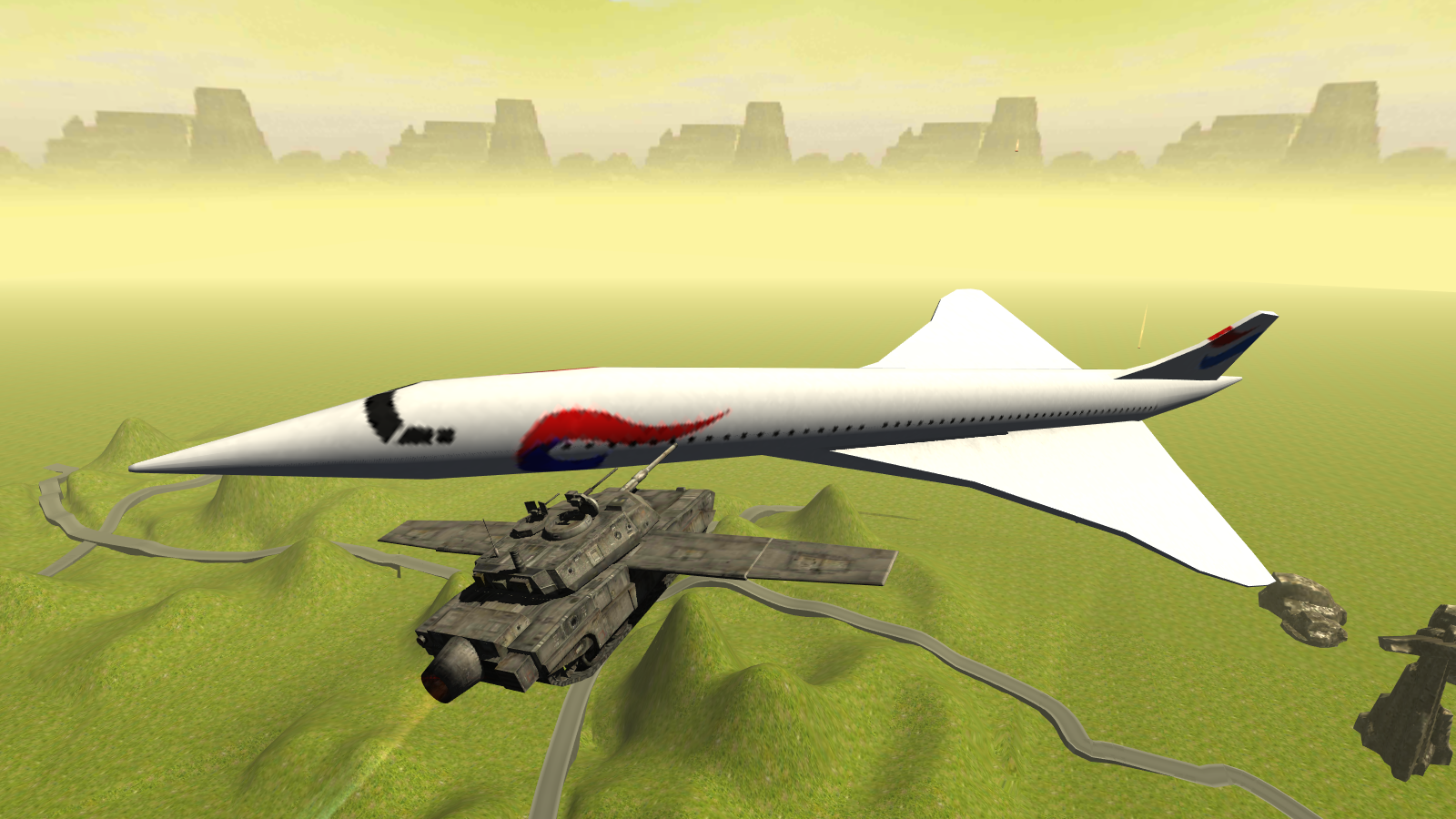 Скриншот игры Flying Battle Tank Simulator