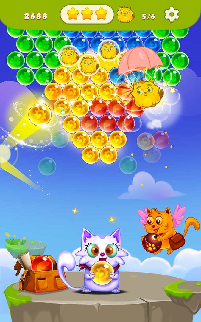 Screenshot of Bubble Shooter: Free Cat Pop Game