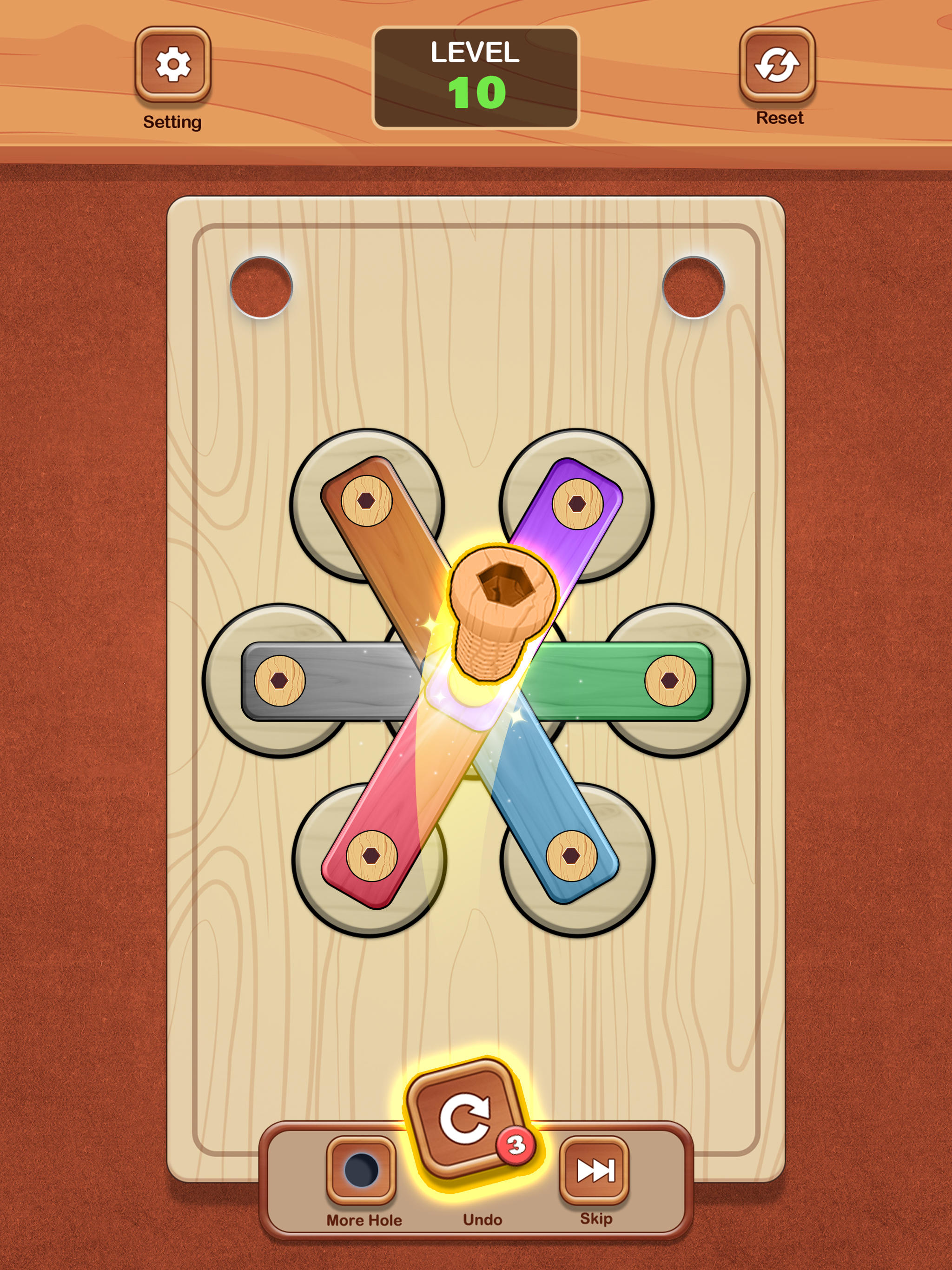 Screw Wood Puzzle Nuts n Bolts Game Screenshot