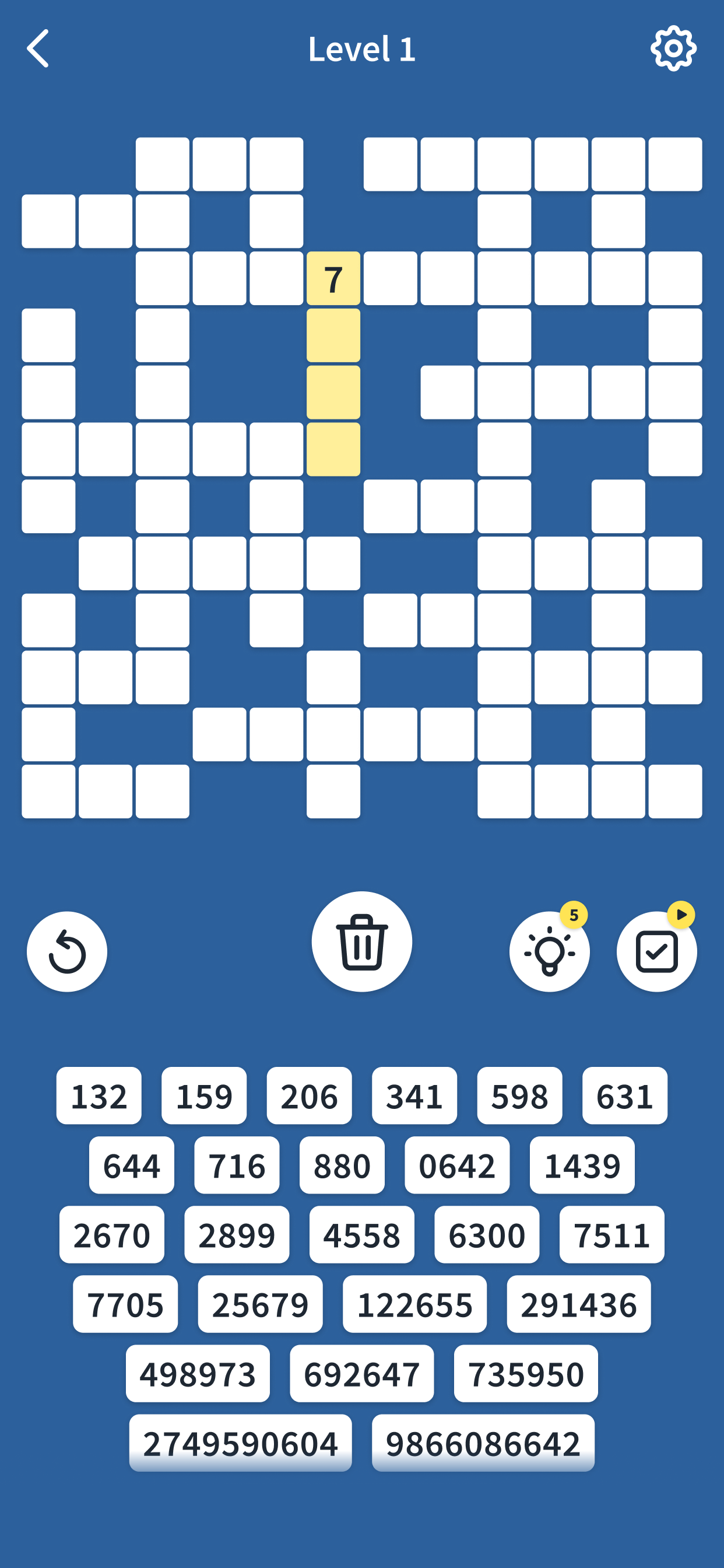 Fill-In Puzzle: Number Game Game Screenshot