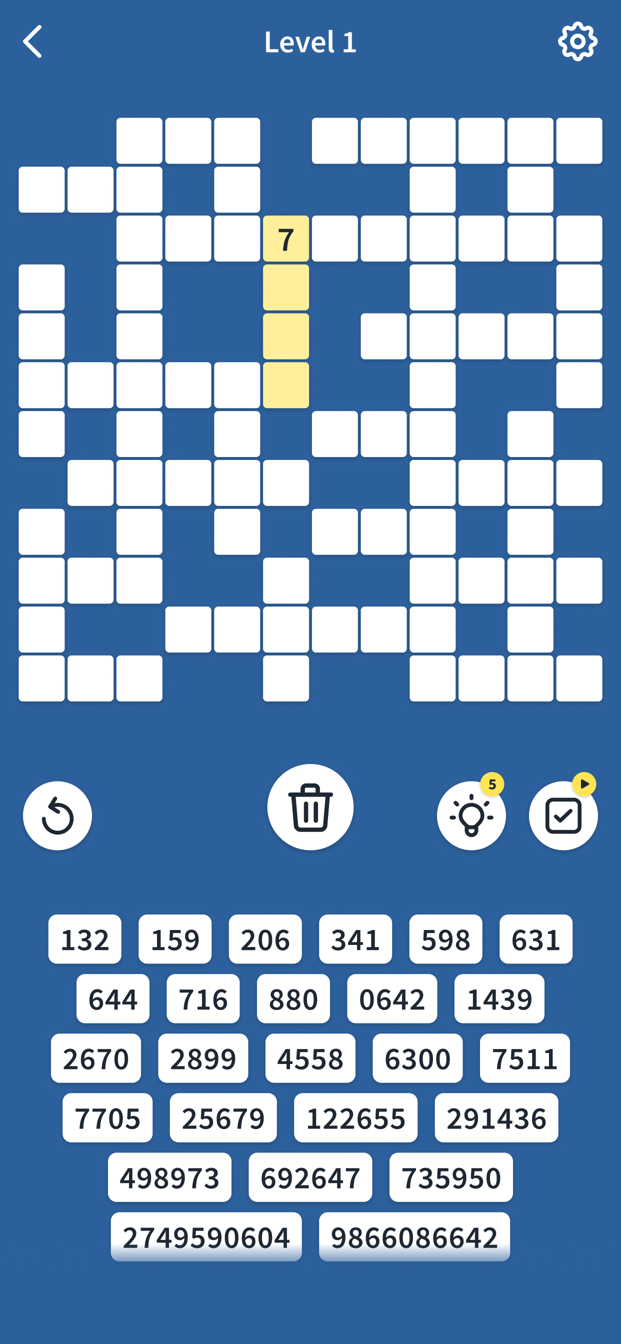 Cuplikan Layar Game Fill-In Puzzle: Number Game