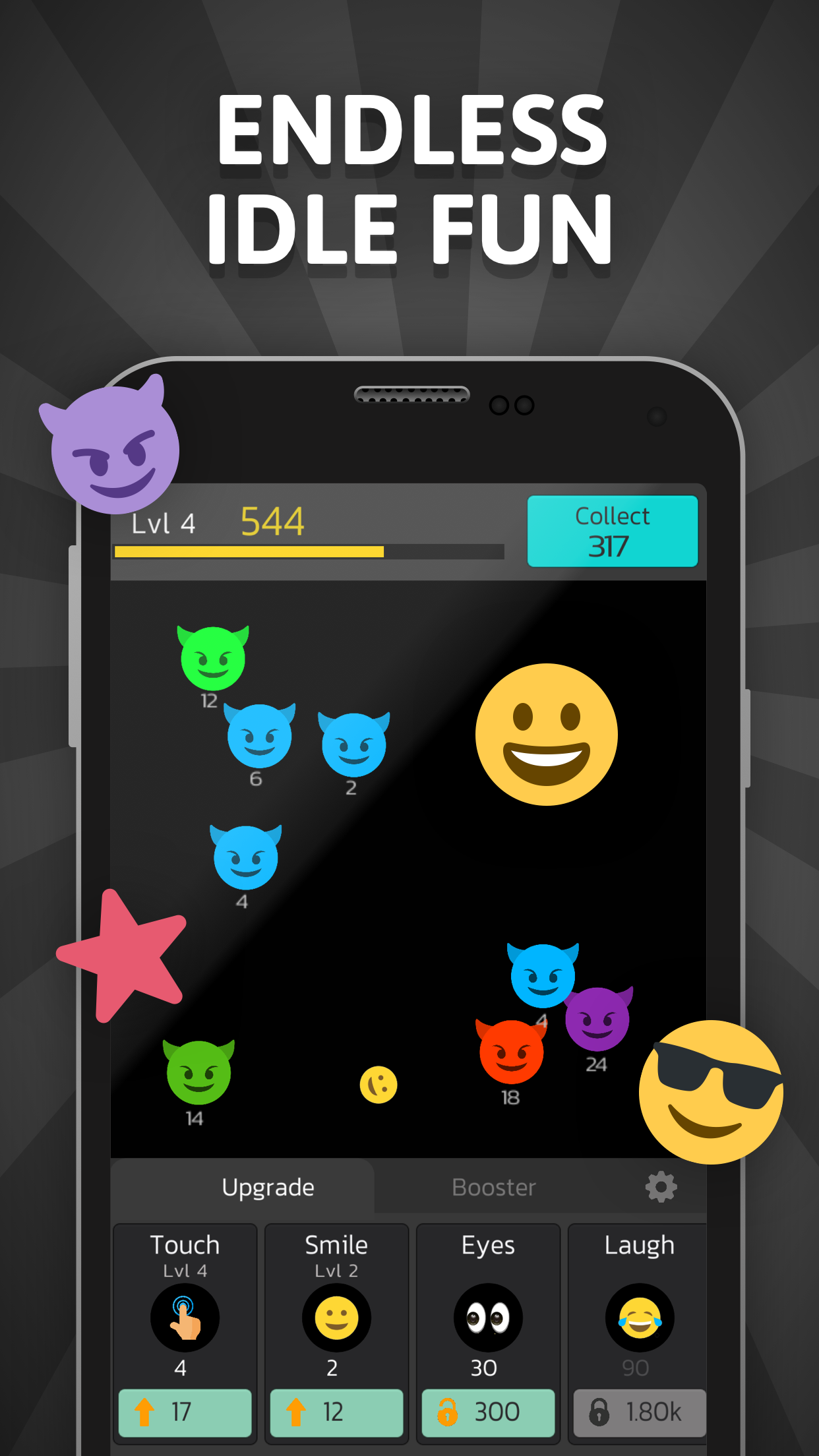 Emoji Bounce - Idle Smiley Run Game Screenshot