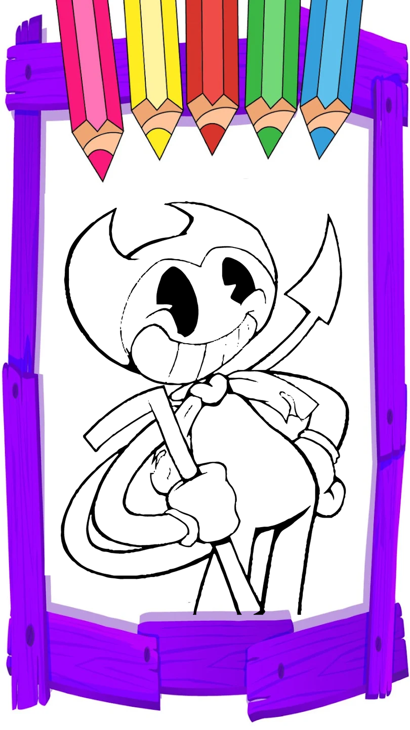 Bendy Game  Coloring Book Game Screenshot
