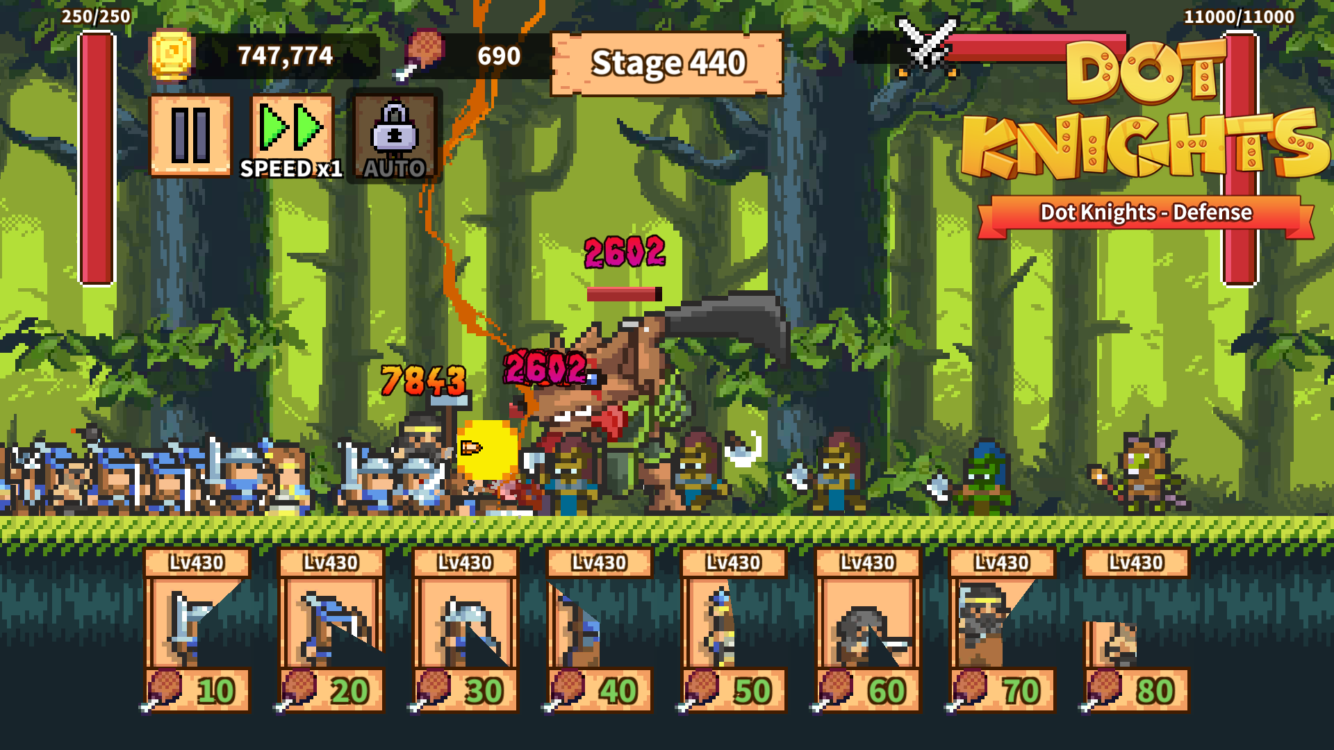 Dot Knights: Pixel Defense War Game Screenshot