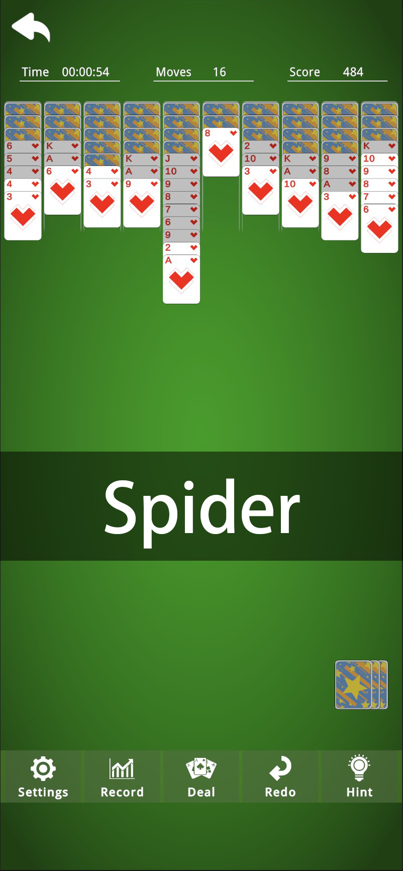 Screenshot of Solitaire card game collection