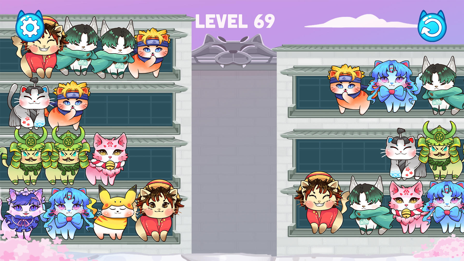 猫の並べ替え色：クラシックパズル ゲームのスクリーンショット