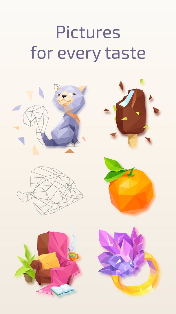 Poly Color  - coloring games, color by number ภาพหน้าจอเกม