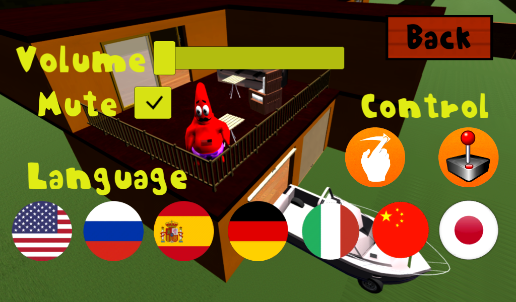 Patrick Star. Sponge's Neighbor of Bob 3D Game Screenshot