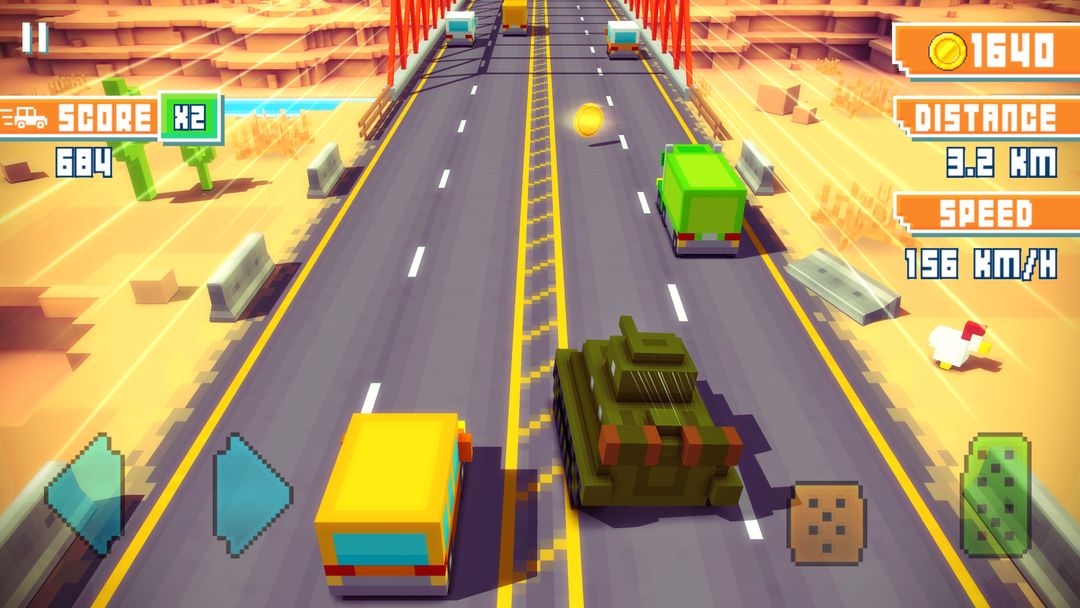 Screenshot of Blocky Highway: Traffic Racing