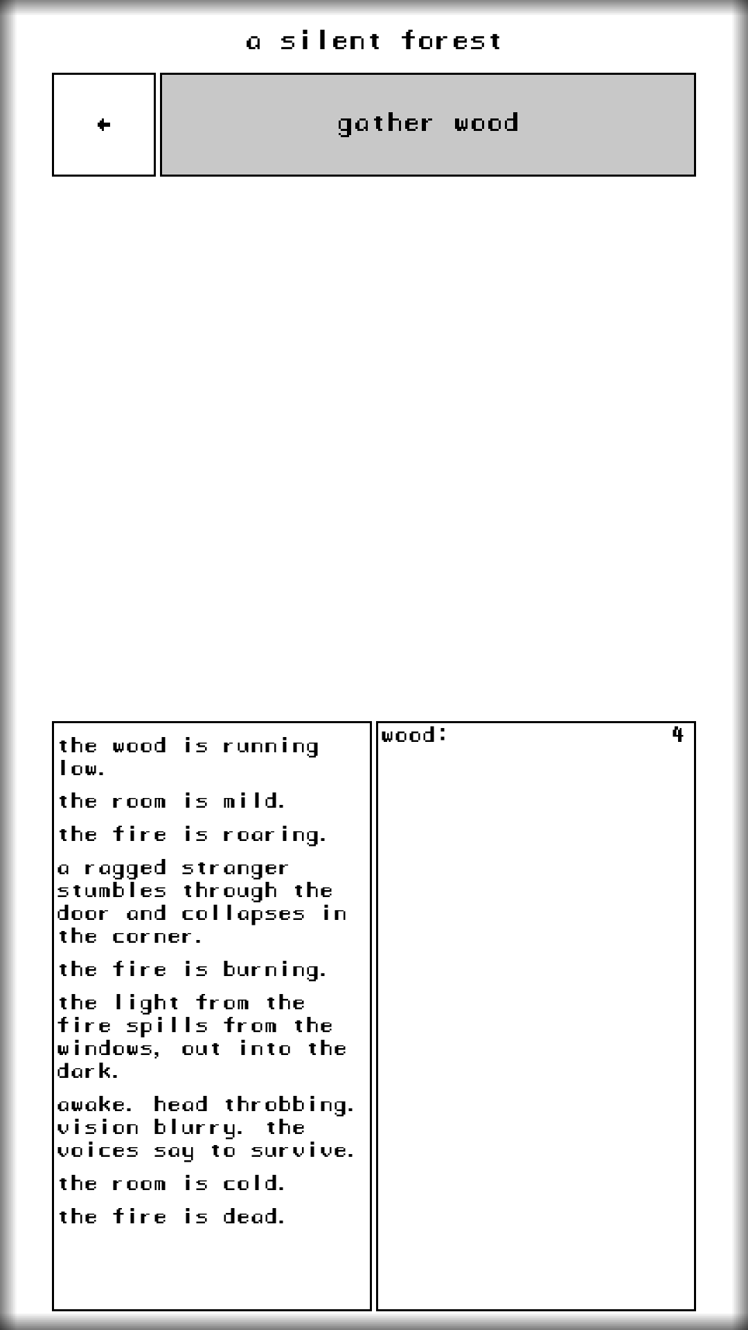 A Dark Room ® Game Screenshot