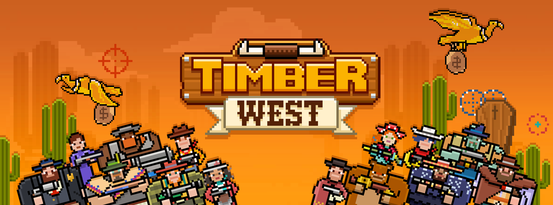 Banner of Timber West - 狂野西部街機射擊遊戲 