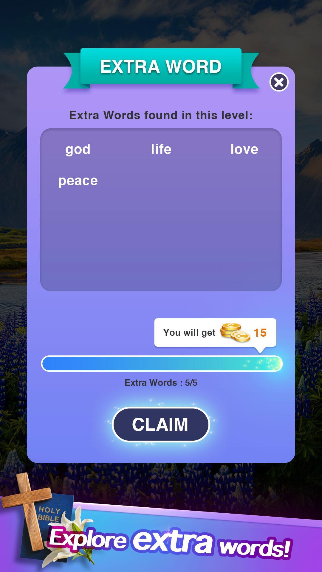 Скриншот игры Bible Word Cross - Daily Verse