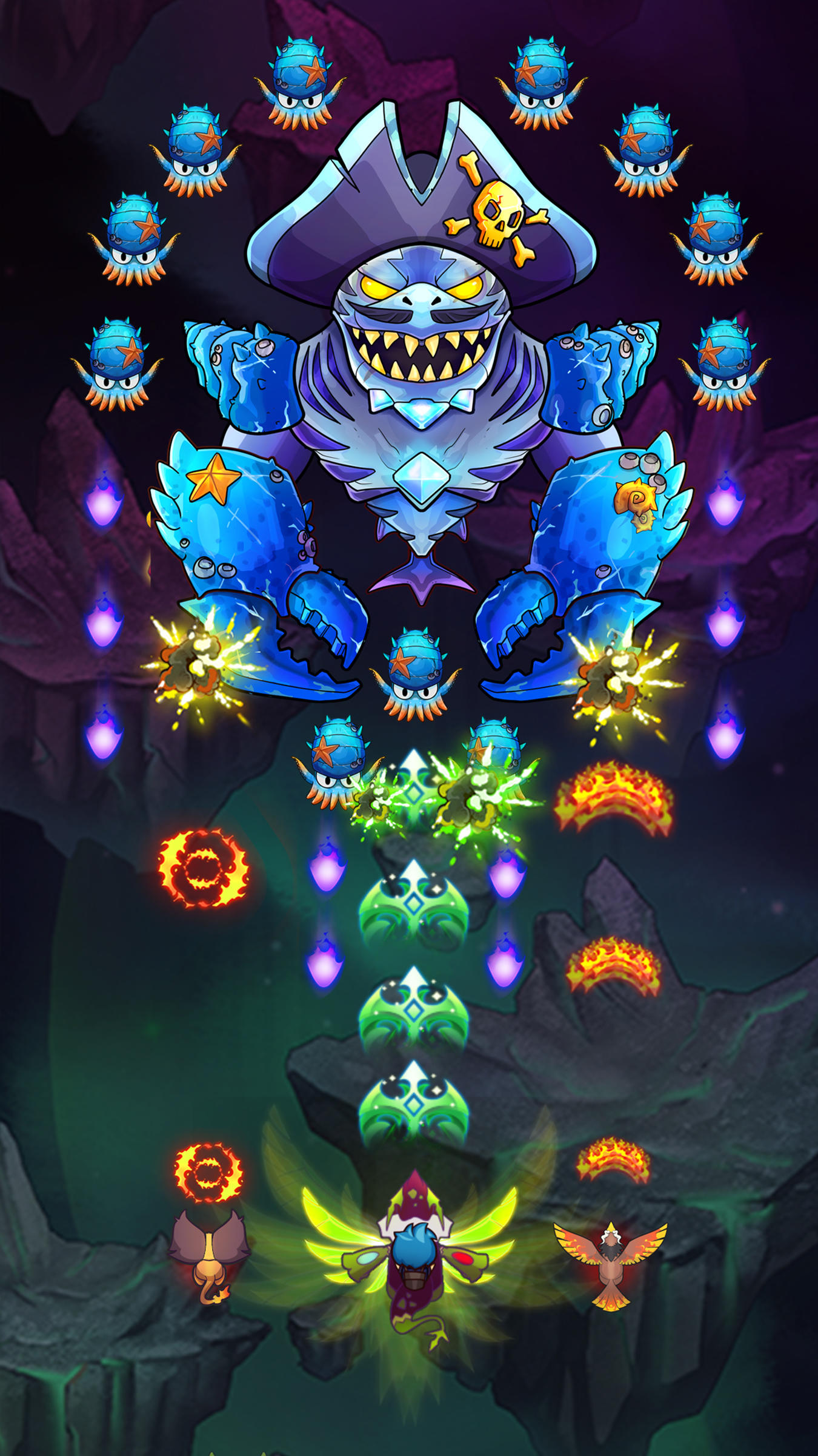 天空冠軍：銀河太空射擊遊戲，怪物進化 遊戲截圖