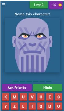 Guess the superhero name Game Screenshot