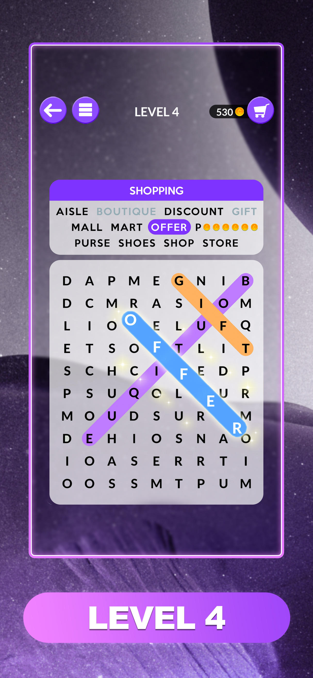 Wordscapes Search: Word Games Game Screenshot