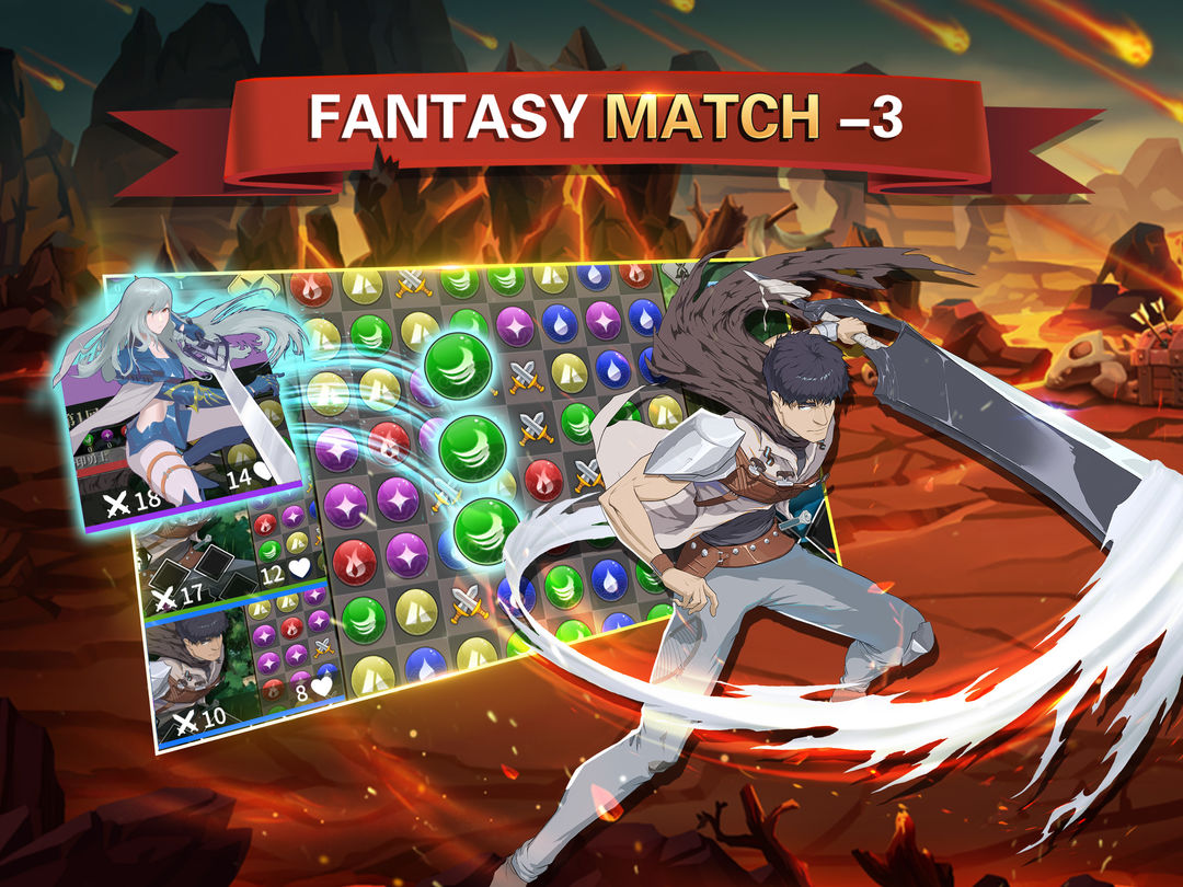 Screenshot of Lost Rings - Fantasy Puzzle RPG Match 3 Games