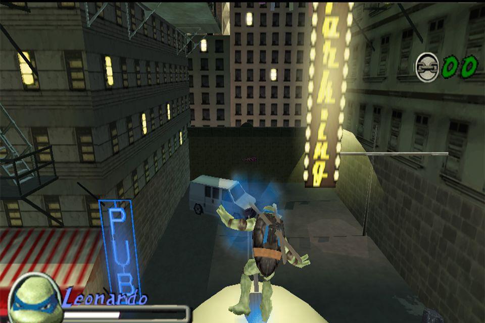 Screenshot of Ninja Turtle fighting Shredder