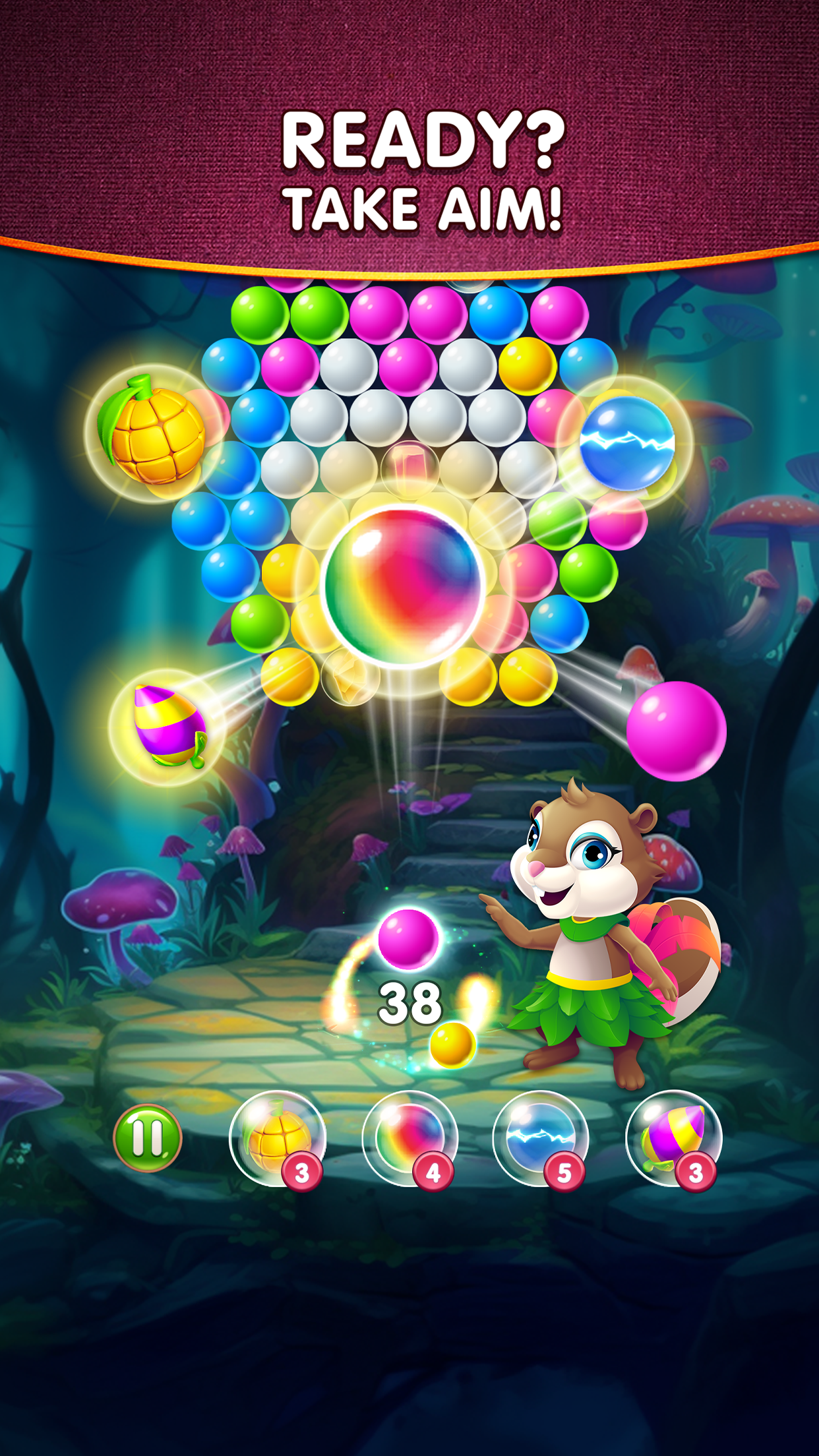 Woodland Bubble Pop Game Screenshot