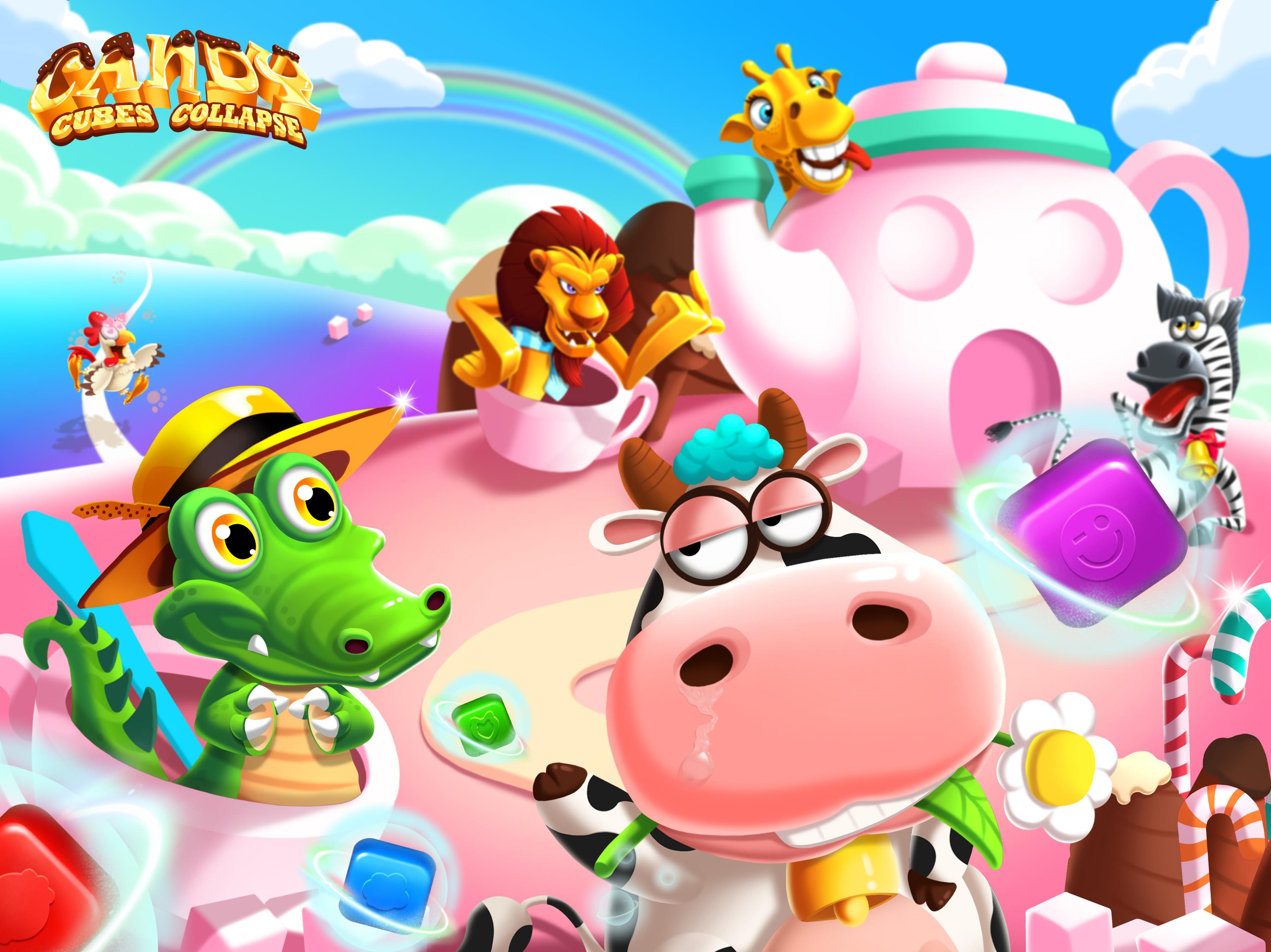 Candy Cubes Toon Collapse Game Screenshot