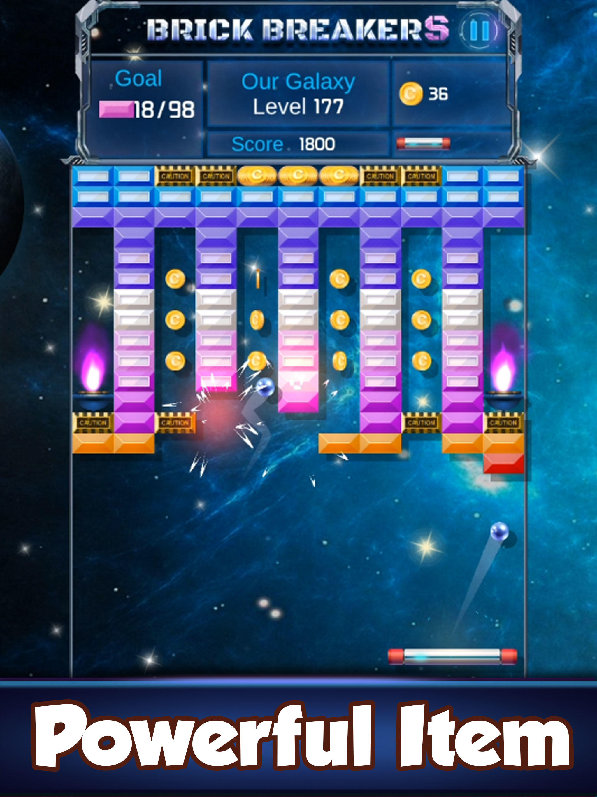 Brick Breaker : Space Outlaw Game Screenshot