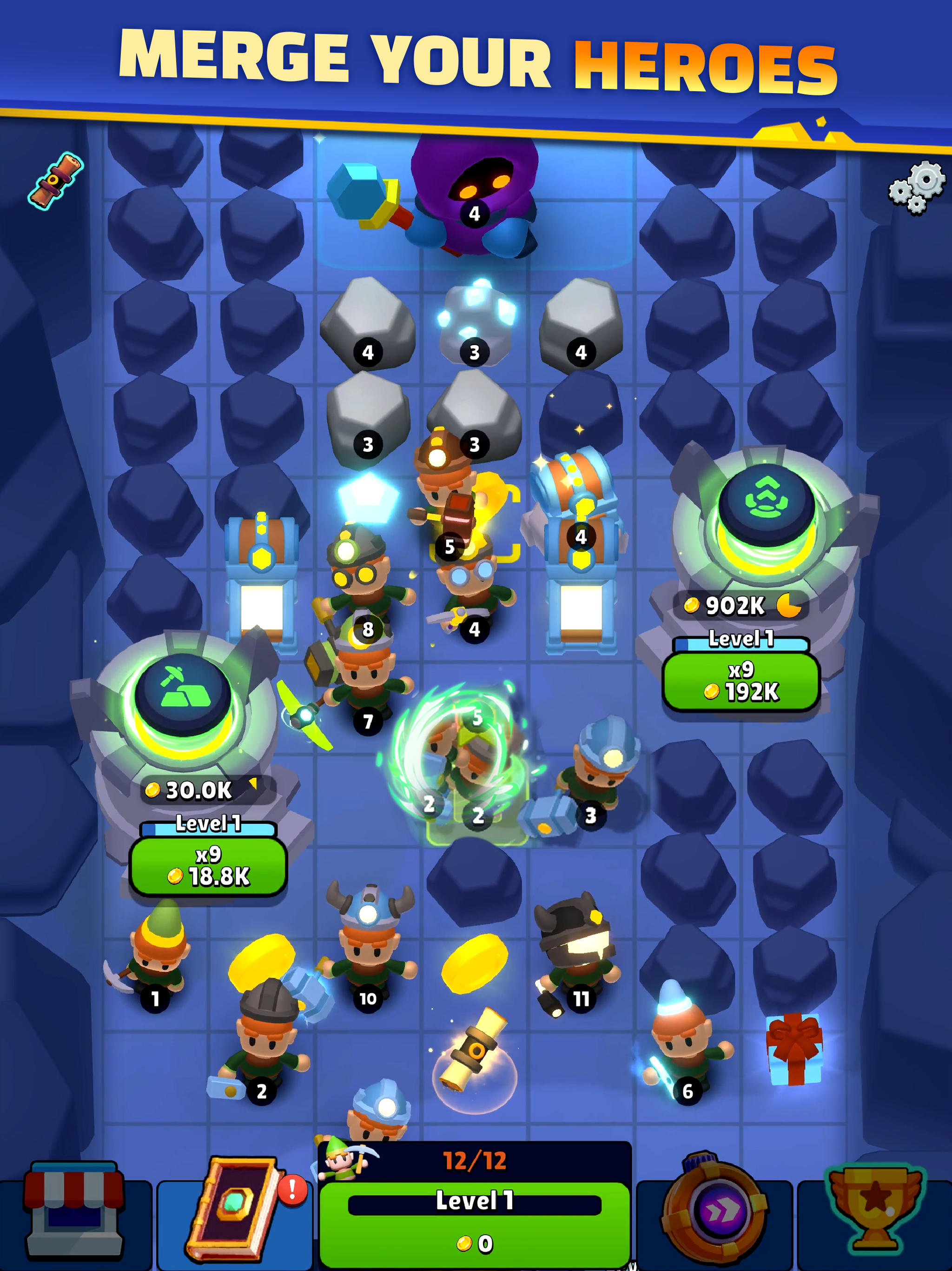 Gold and Heroes - Idle Dig Game Screenshot