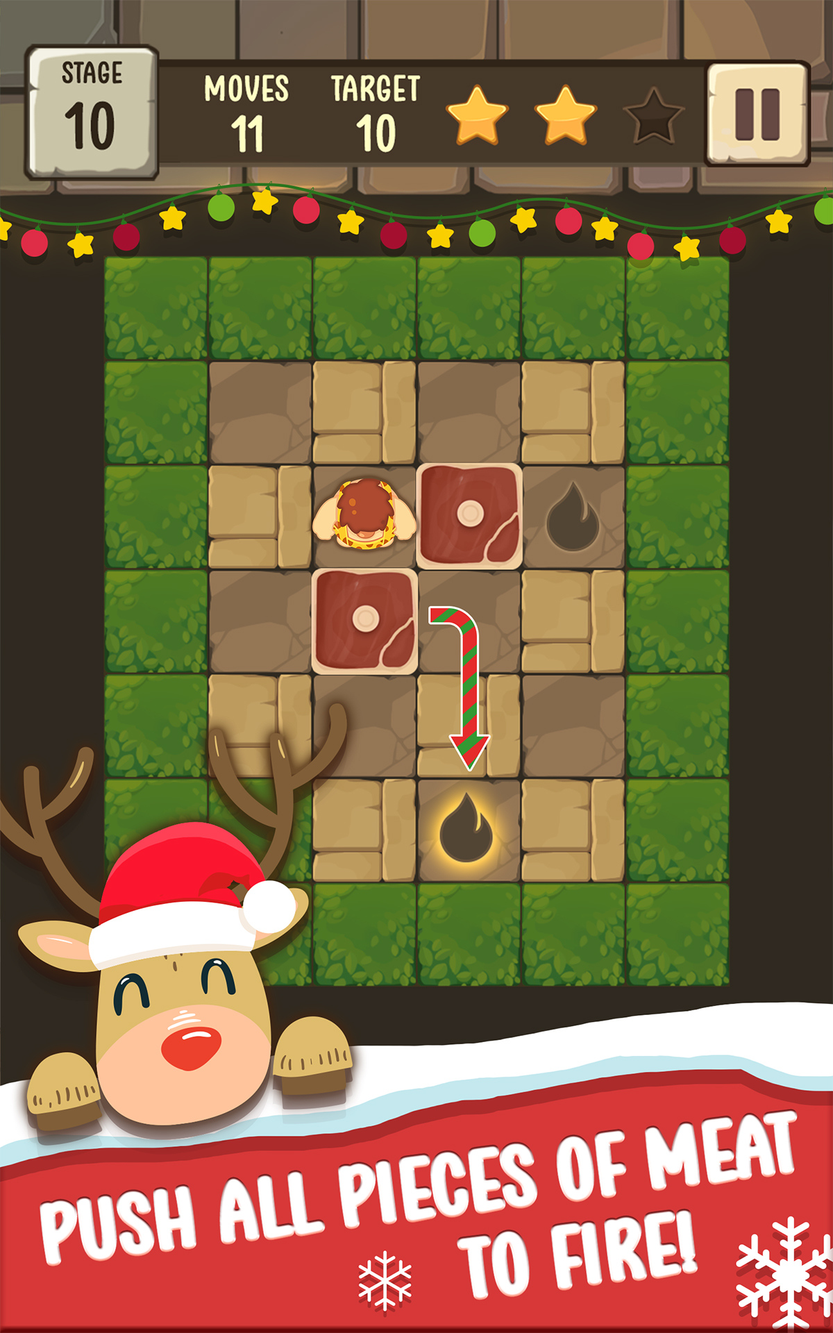 Sokoban Meat - Maze puzzle – Push Meat Maze Game Screenshot