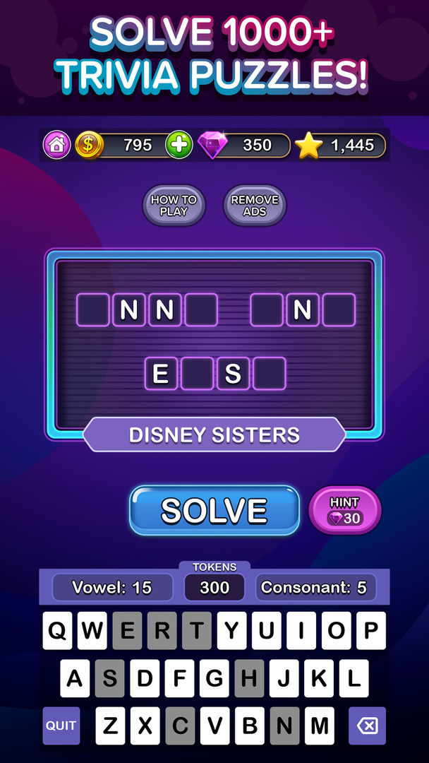 Screenshot of Trivia Puzzle Fortune Word Fun