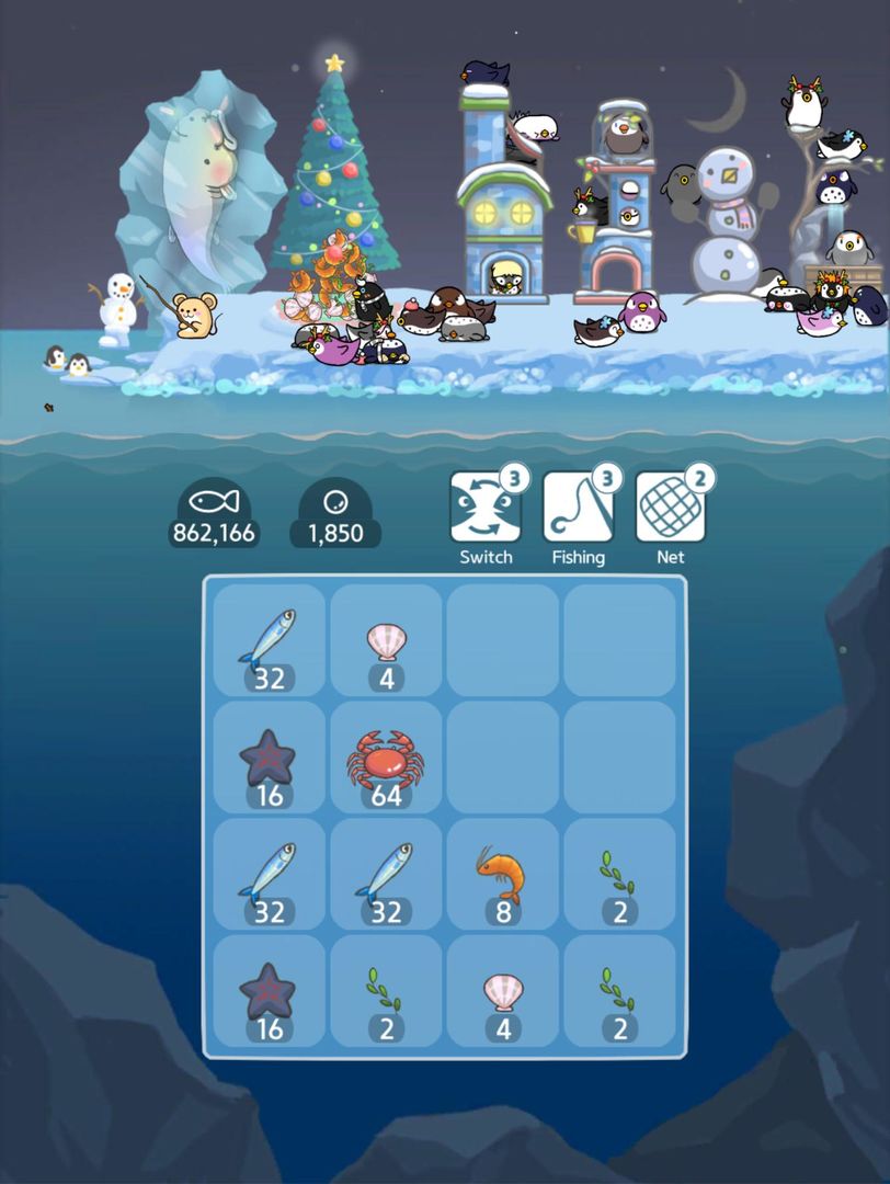 Screenshot of 2048 Penguin Island