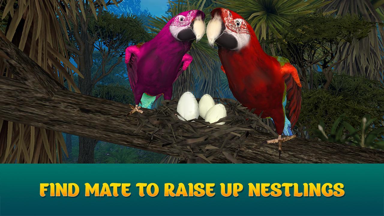 Wild Parrot Sim 3D: Jungle Bird Fly Game ゲームのスクリーンショット