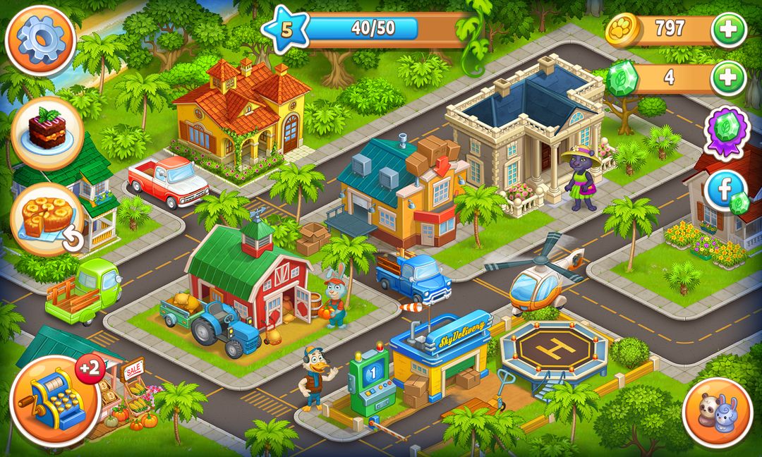 농장 동물원동물 마을과 애완동물 도시에서의 행복한 나날 게임 스크린 샷
