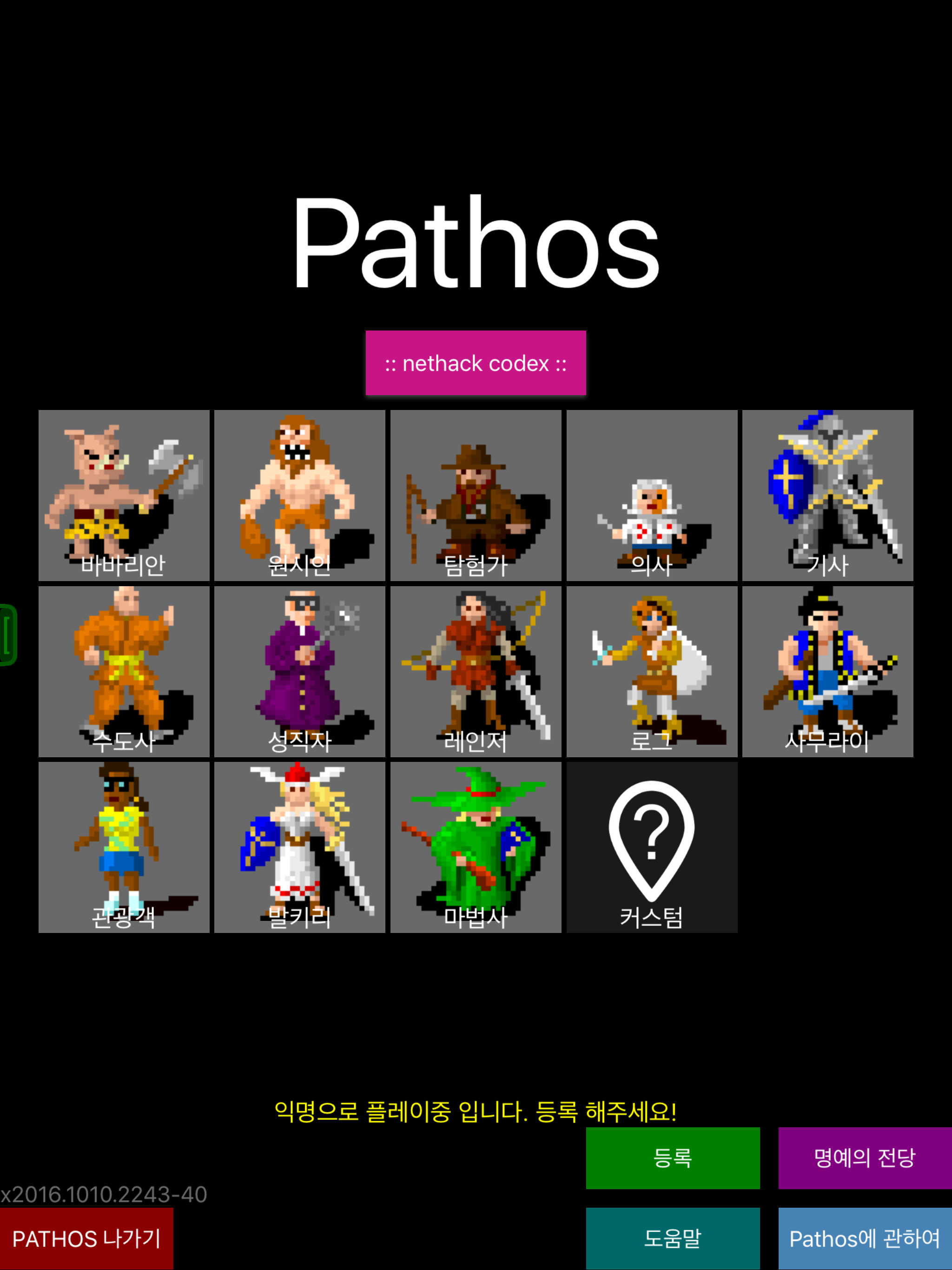 Pathos: Nethack Codex 게임 스크린샷