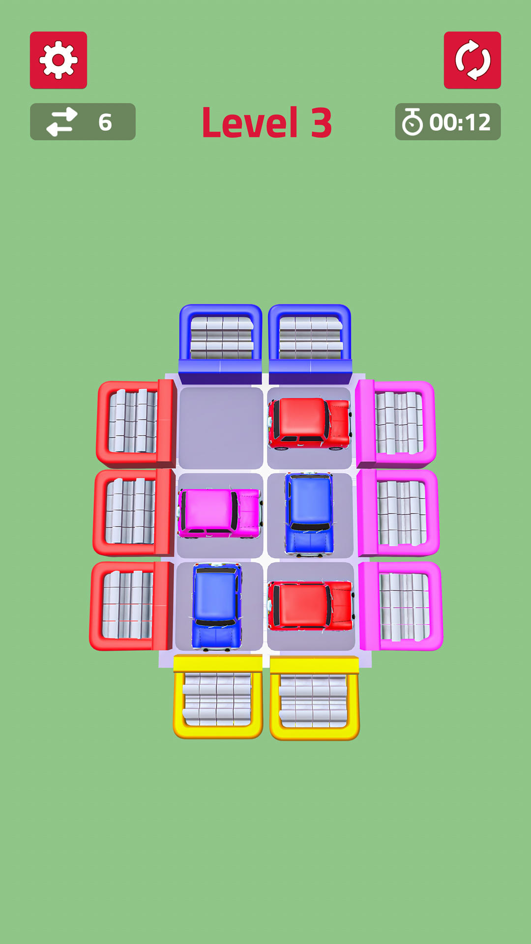 Color Cars Slide Puzzle Game Game Screenshot